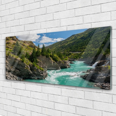 Quadro de vidro Paisagem de rios e montanhas
