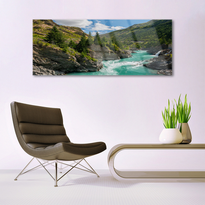 Quadro de vidro Paisagem de rios e montanhas