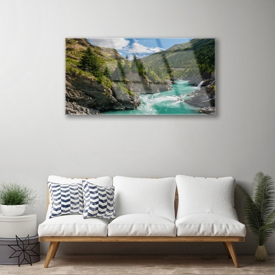 Quadro de vidro Paisagem de rios e montanhas