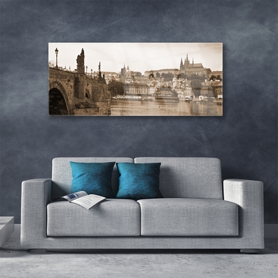 Quadro de vidro Paisagem da Ponte de Praga