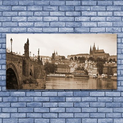 Quadro de vidro Paisagem da Ponte de Praga