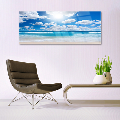 Quadro de vidro Mar Praia Nuvens Paisagem
