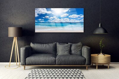 Quadro de vidro Mar Praia Nuvens Paisagem