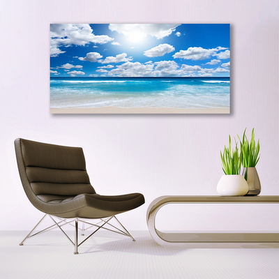 Quadro de vidro Mar Praia Nuvens Paisagem