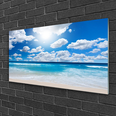 Quadro de vidro Mar Praia Nuvens Paisagem