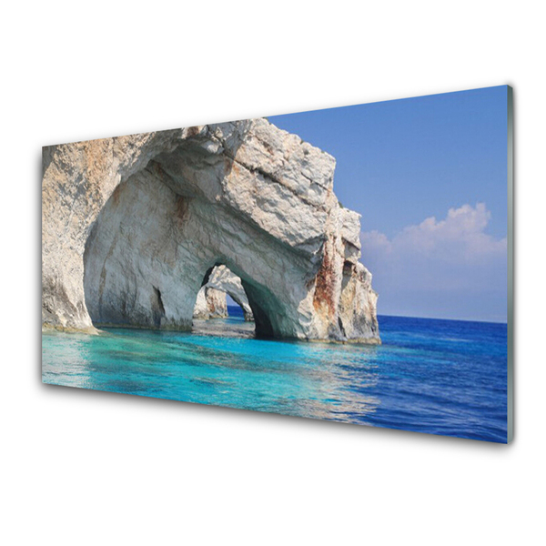 Quadro de vidro Paisagem aquática do lago do mar