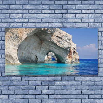 Quadro de vidro Paisagem aquática do lago do mar