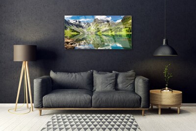 Quadro de vidro Paisagem de lago de montanha