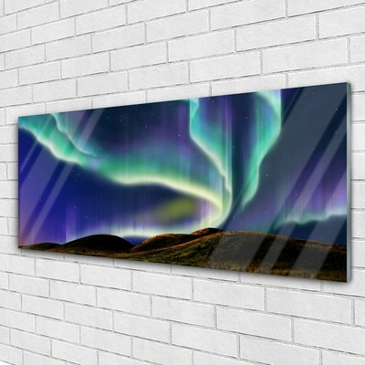 Pintura em vidro Paisagem da aurora boreal