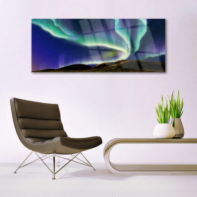 Pintura em vidro Paisagem da aurora boreal