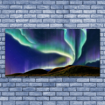 Pintura em vidro Paisagem da aurora boreal