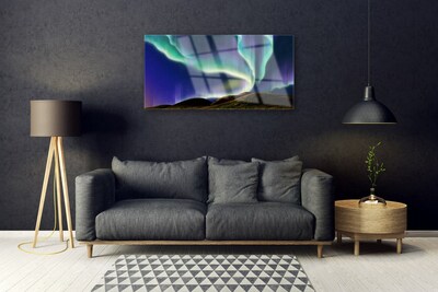 Pintura em vidro Paisagem da aurora boreal