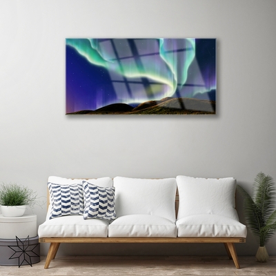Pintura em vidro Paisagem da aurora boreal