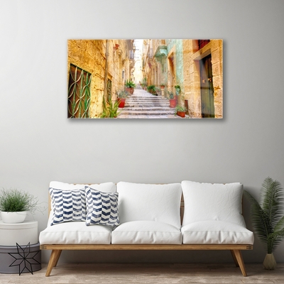 Pintura em vidro Casas da Old Town Road