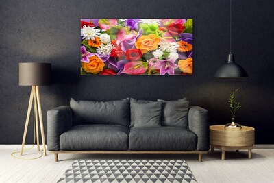 Pintura em vidro Flores na Parede
