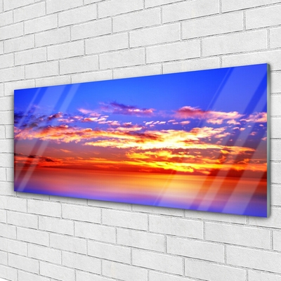 Pintura em vidro Céu Nuvens Mar Paisagem