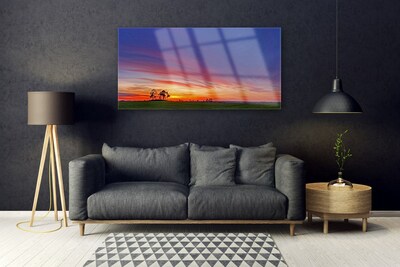 Pintura em vidro Paisagem Campo Árvores Natureza