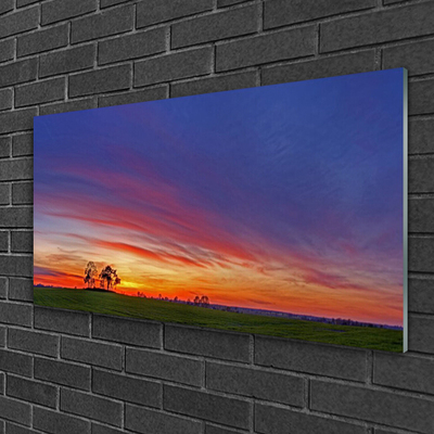 Pintura em vidro Paisagem Campo Árvores Natureza