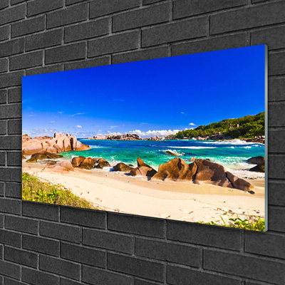 Quadro de vidro Paisagem de praia e mar