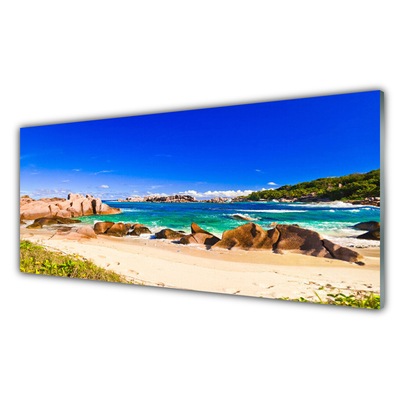 Quadro de vidro Paisagem de praia e mar