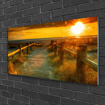 Quadro de vidro Arquitetura do Pôr do Sol