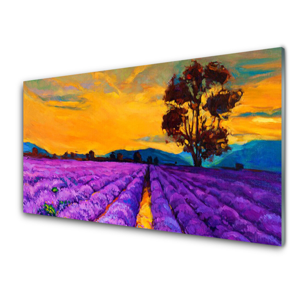 Quadro de vidro Paisagem de campo