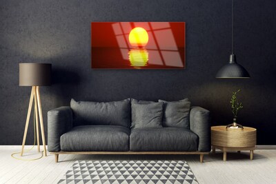 Pintura em vidro Paisagem do pôr do sol