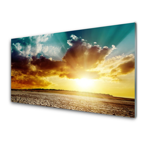 Pintura em vidro Paisagem do Deserto do Sol