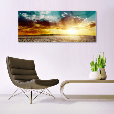 Pintura em vidro Paisagem do Deserto do Sol