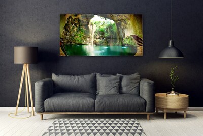 Quadro de vidro Paisagem de Cachoeira Água
