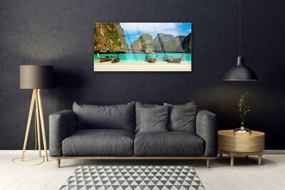 Quadro de vidro Praia Mar Montanhas Paisagem
