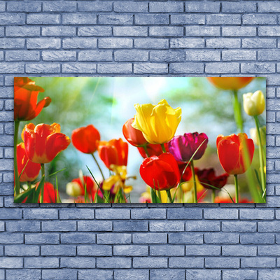 Quadro de vidro Flores na Parede