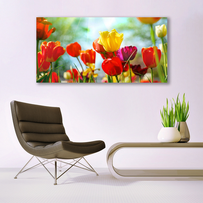 Quadro de vidro Flores na Parede