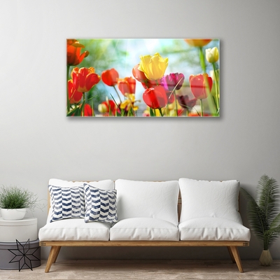 Quadro de vidro Flores na Parede