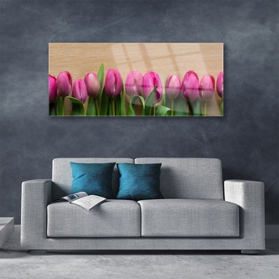 Pintura em vidro Flores na Parede