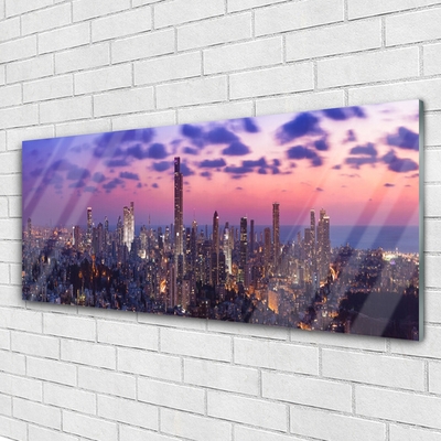 Pintura em vidro Arranha-céus da cidade