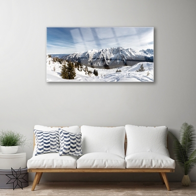 Quadro de vidro Paisagem de montanhas