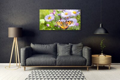 Quadro de vidro Flores Borboleta Planta Natureza