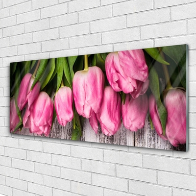 Pintura em vidro Tulipas na Parede