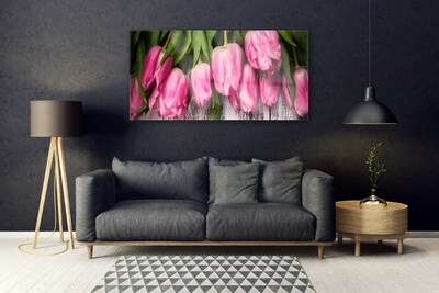 Pintura em vidro Tulipas na Parede