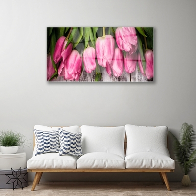 Pintura em vidro Tulipas na Parede