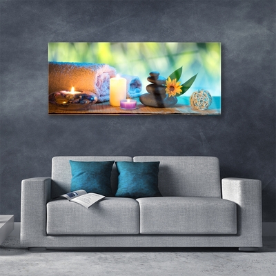 Pintura em vidro Velas Toalha Arte