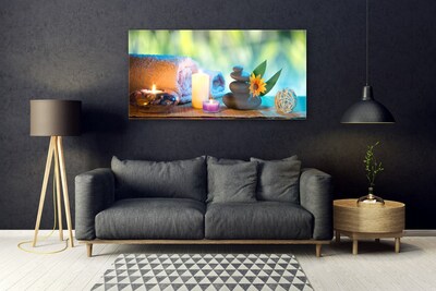 Pintura em vidro Velas Toalha Arte