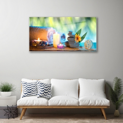 Pintura em vidro Velas Toalha Arte