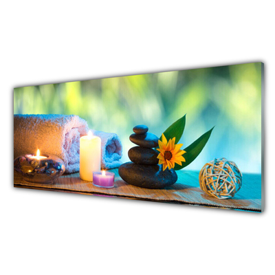 Pintura em vidro Velas Toalha Arte