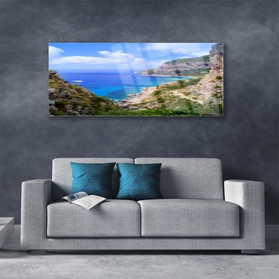 Quadro de vidro Mar Praia Montanhas Paisagem