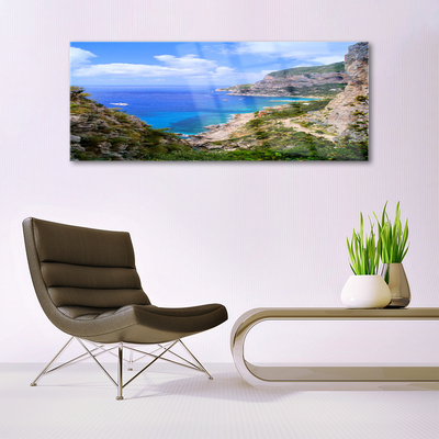 Quadro de vidro Mar Praia Montanhas Paisagem