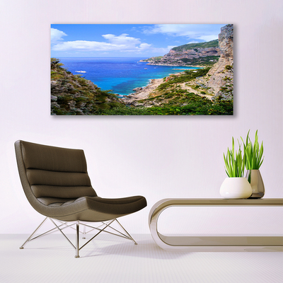 Quadro de vidro Mar Praia Montanhas Paisagem