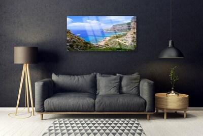 Quadro de vidro Mar Praia Montanhas Paisagem