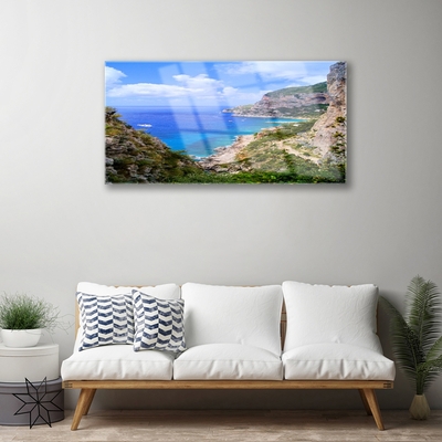 Quadro de vidro Mar Praia Montanhas Paisagem